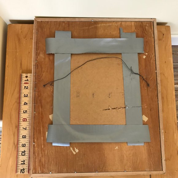 Horse w/ Foal Western Farm Embossed Copper Framed Picture Repousse 16x19 Signed - Picture 9 of 9